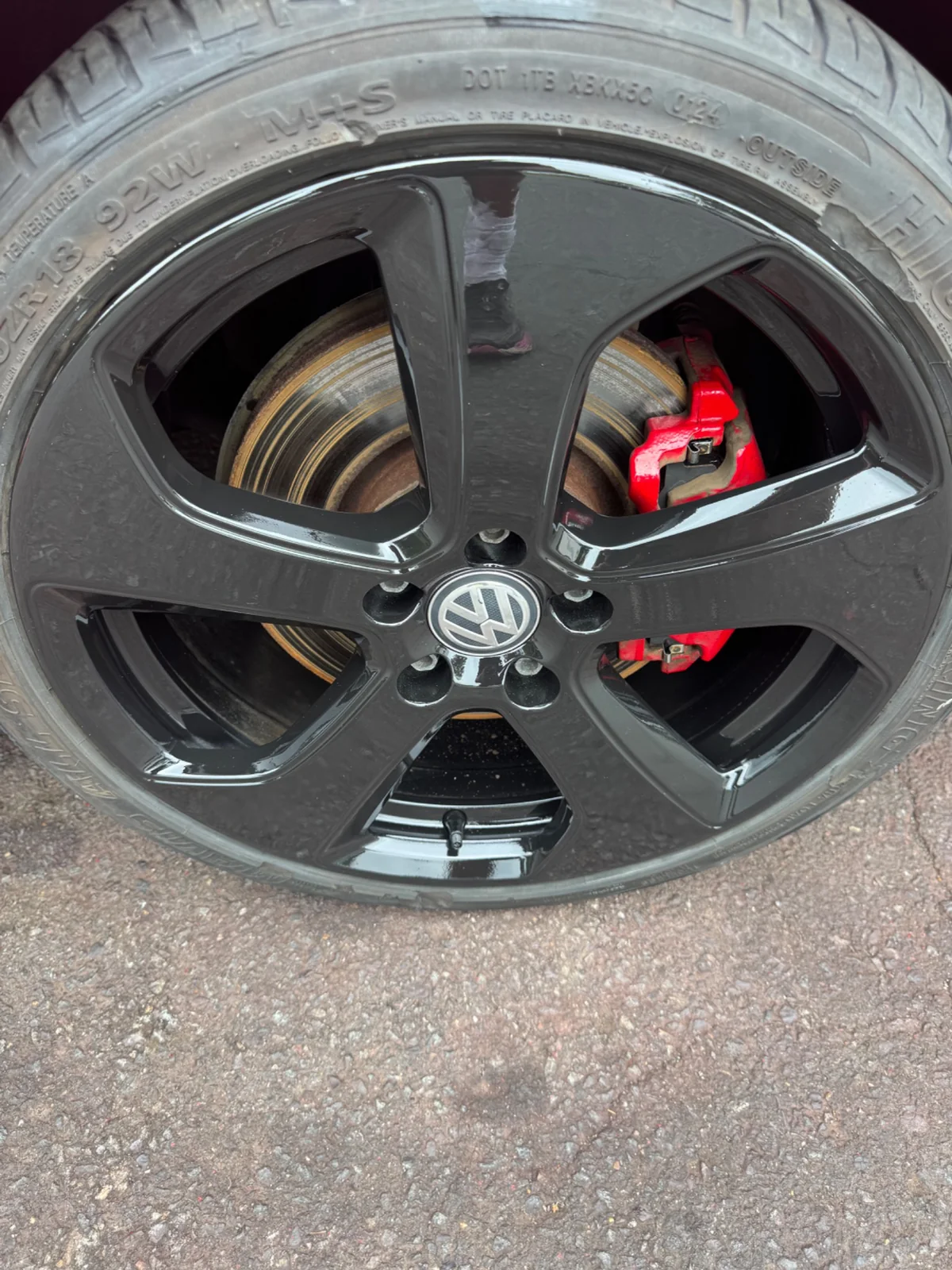 Volkswagen wheel after repair