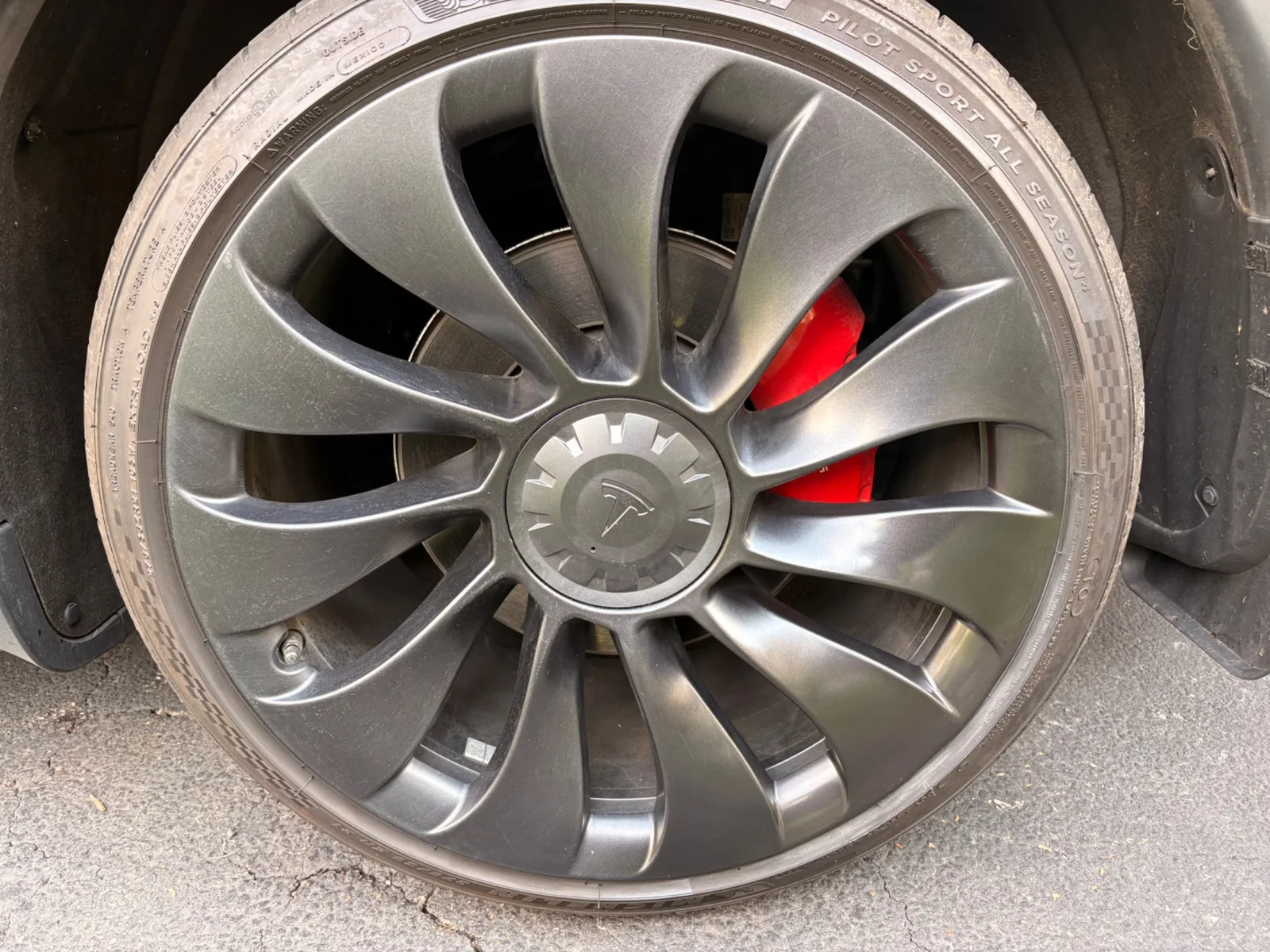 Tesla wheel after repair